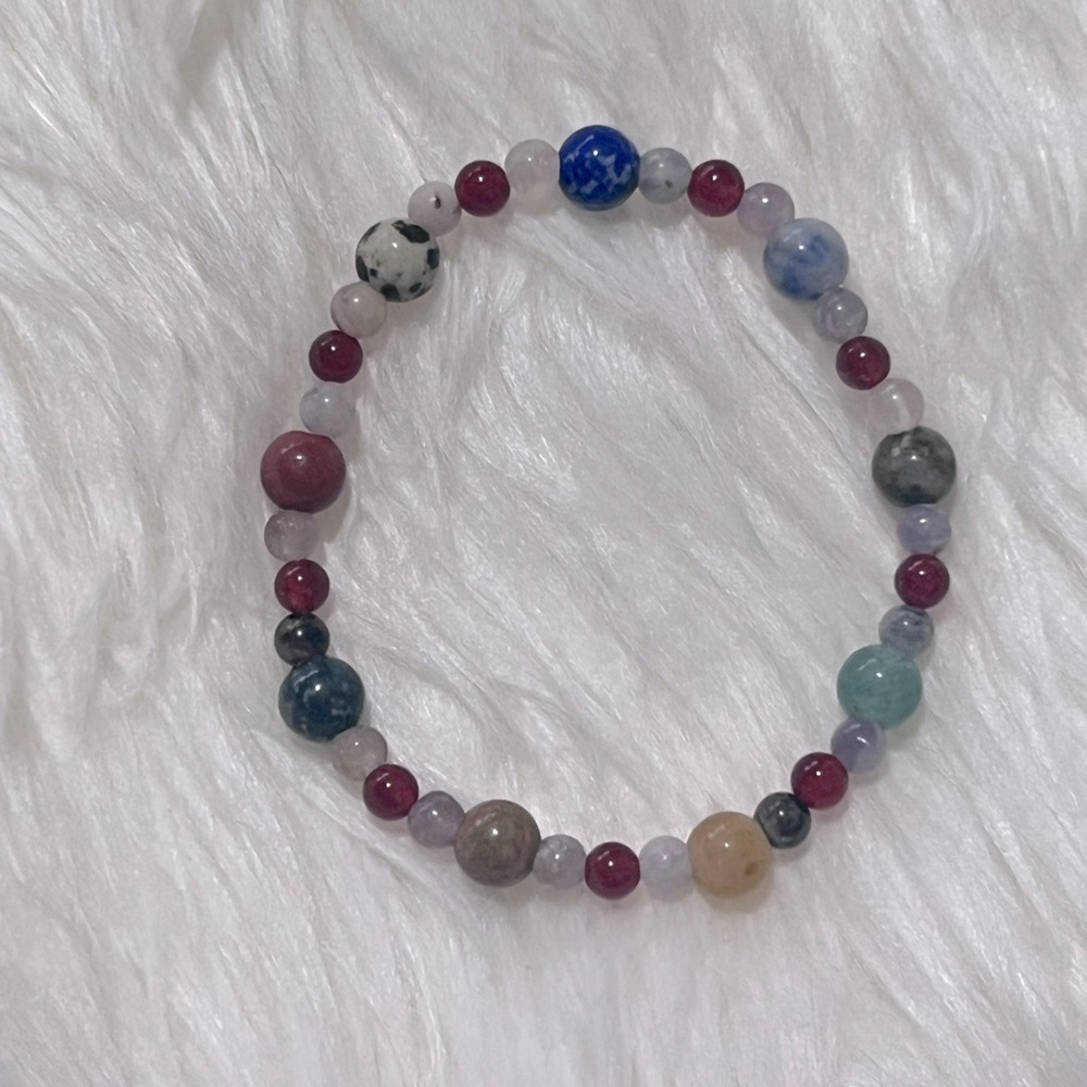 Handmade Natural Crystal Beaded Bracelet, Healing Gemstone Bracelet